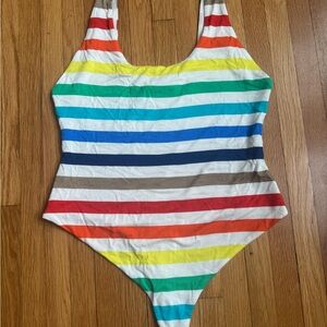 Alice + Olivia Multicolor Striped One Piece Thong